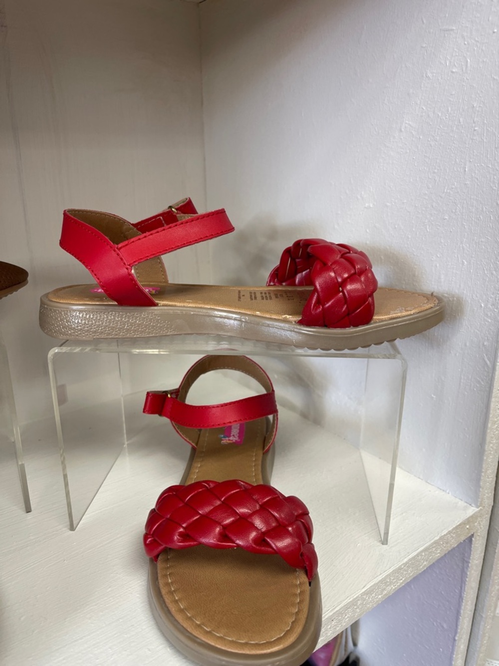 Andrea Jovine Red Braided Ankle-Strap Sandals